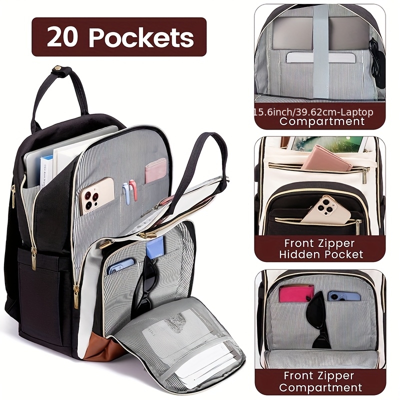 Laptop Backpack 15.6 - Женский двухцветный рюкзак для ноутбука, водонепроницаемая