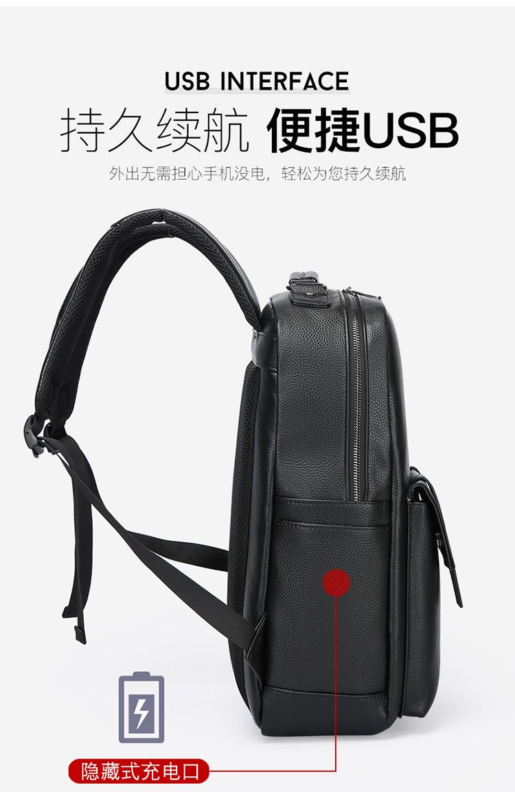 Мужской роскошный кожаный рюкз – обзор и цена Laptop Backpack 15.6